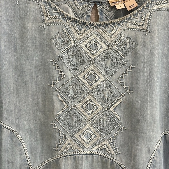 Anthropologie Holding Horses Dress Women Small Boho Western Cowgirl Denim Dress - Picture 9 of 11